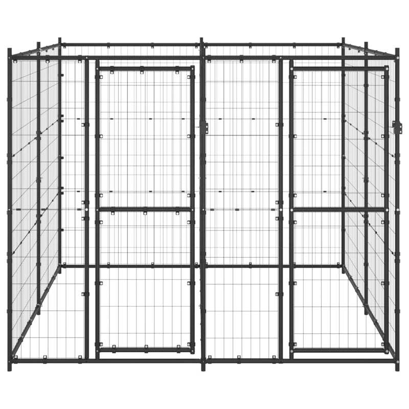 Afbeelding laden in galerijviewer, VidaXL Hondenkennel 4,84 m² staal
