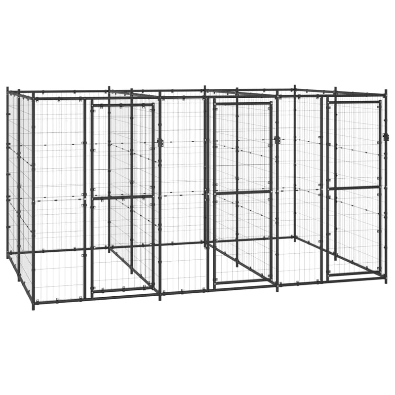 Afbeelding laden in galerijviewer, VidaXL Hondenkennel 7,26 m² staal
