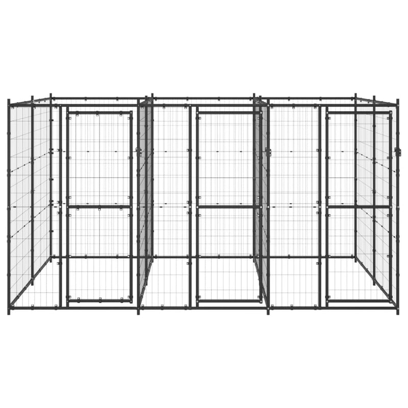 Afbeelding laden in galerijviewer, VidaXL Hondenkennel 7,26 m² staal
