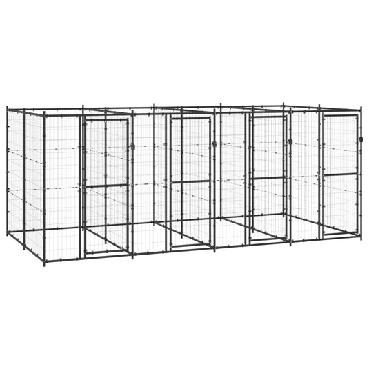 VidaXL Hondenkennel 9,68 m² staal