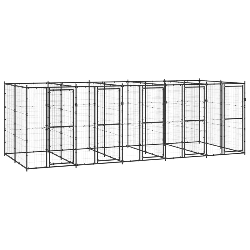 Afbeelding laden in galerijviewer, VidaXL Hondenkennel 12,1 m² staal
