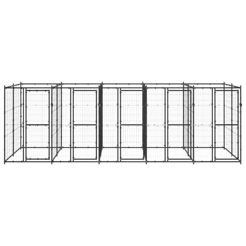 Afbeelding laden in galerijviewer, VidaXL Hondenkennel 12,1 m² staal
