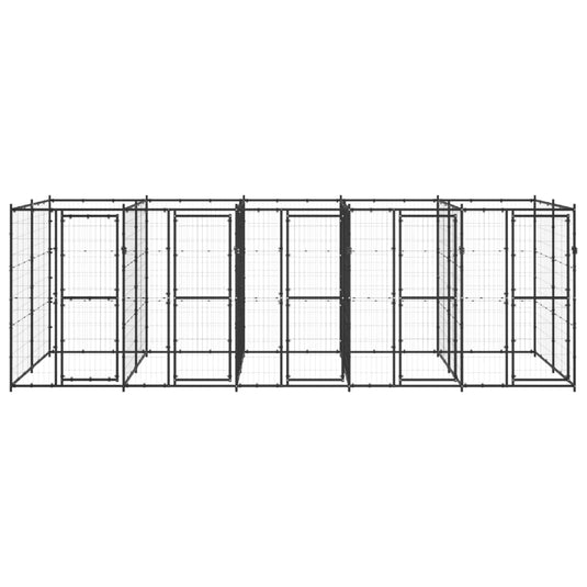 VidaXL Hondenkennel 12,1 m² staal