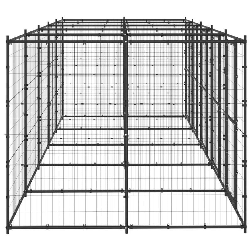 Afbeelding laden in galerijviewer, VidaXL Hondenkennel 12,1 m² staal
