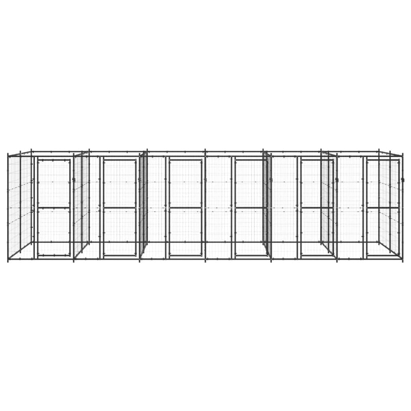 Afbeelding laden in galerijviewer, VidaXL Hondenkennel 14,52 m² staal
