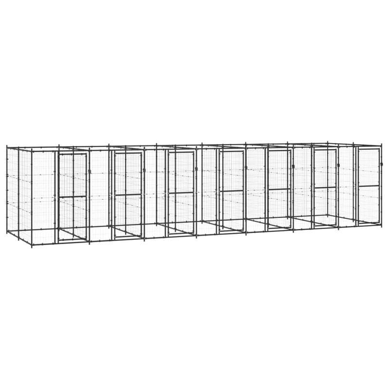 Afbeelding laden in galerijviewer, VidaXL Hondenkennel 16,94 m² staal
