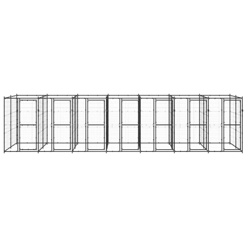 Afbeelding laden in galerijviewer, VidaXL Hondenkennel 16,94 m² staal
