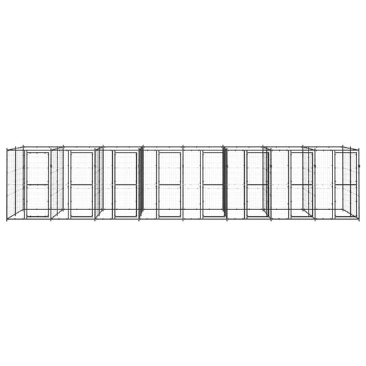 VidaXL Hondenkennel 19,36 m² staal