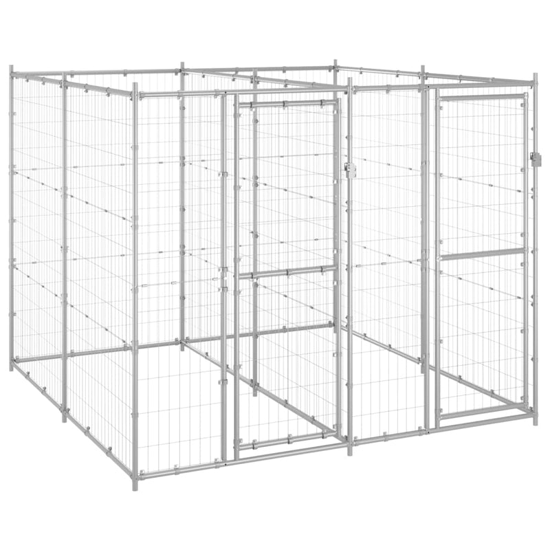 Afbeelding laden in galerijviewer, VidaXL Hondenkennel 4,84 m² gegalvaniseerd staal
