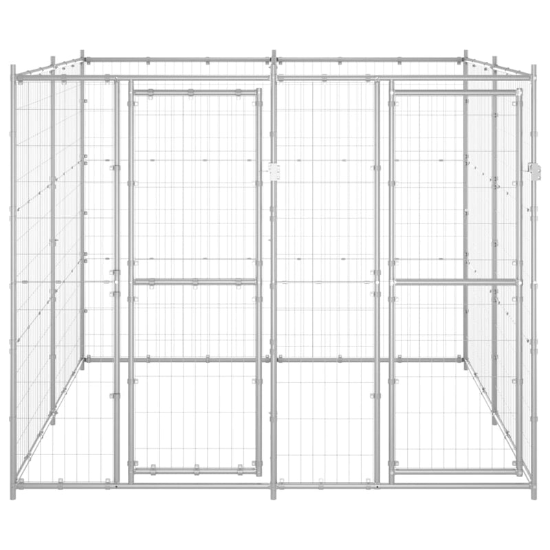 Afbeelding laden in galerijviewer, VidaXL Hondenkennel 4,84 m² gegalvaniseerd staal
