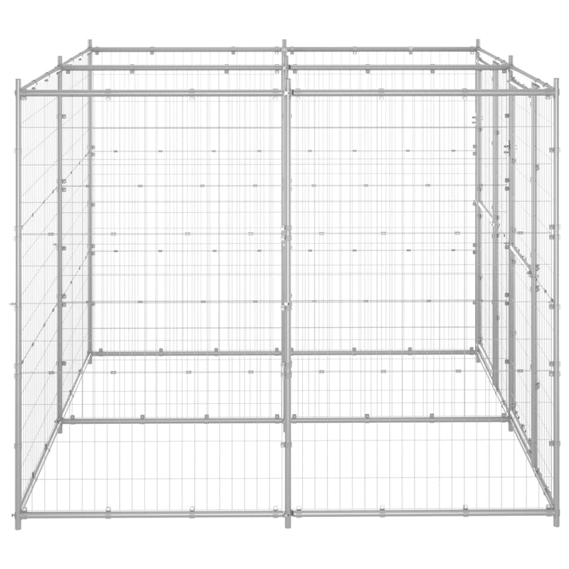 Afbeelding laden in galerijviewer, VidaXL Hondenkennel 4,84 m² gegalvaniseerd staal
