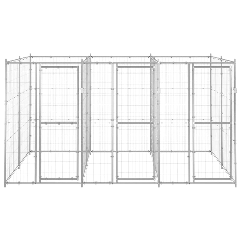 Afbeelding laden in galerijviewer, VidaXL Hondenkennel 7,26 m² gegalvaniseerd staal
