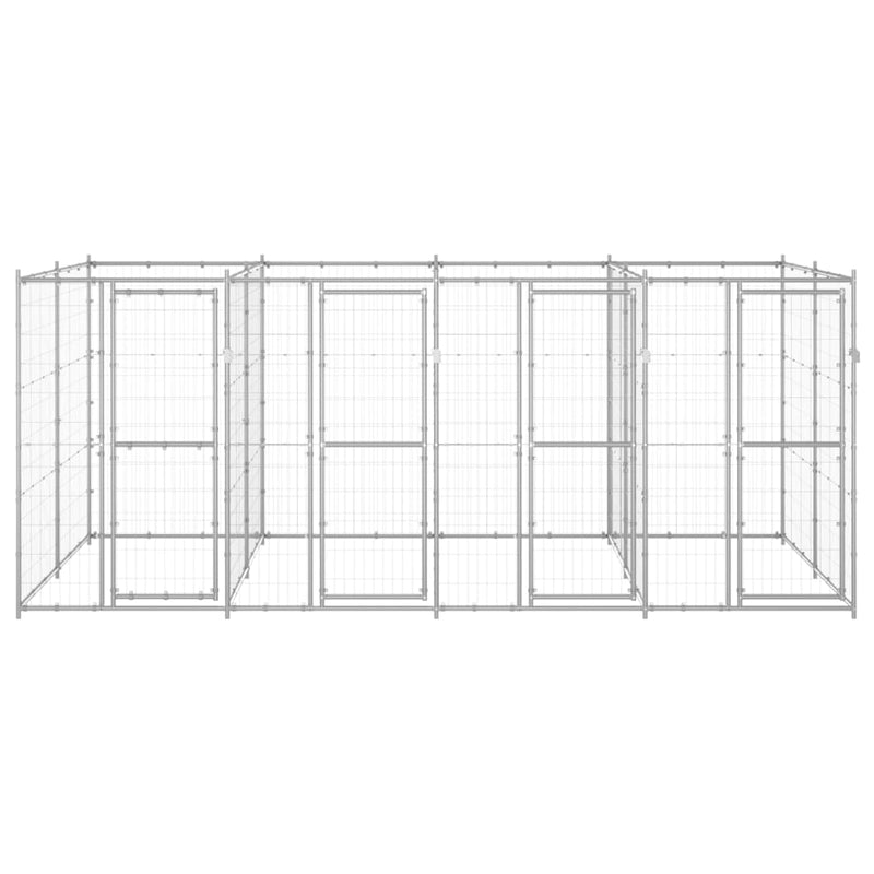 Afbeelding laden in galerijviewer, VidaXL Hondenkennel 9,68 m² gegalvaniseerd staal
