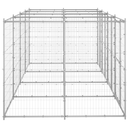 VidaXL Hondenkennel 9,68 m² gegalvaniseerd staal