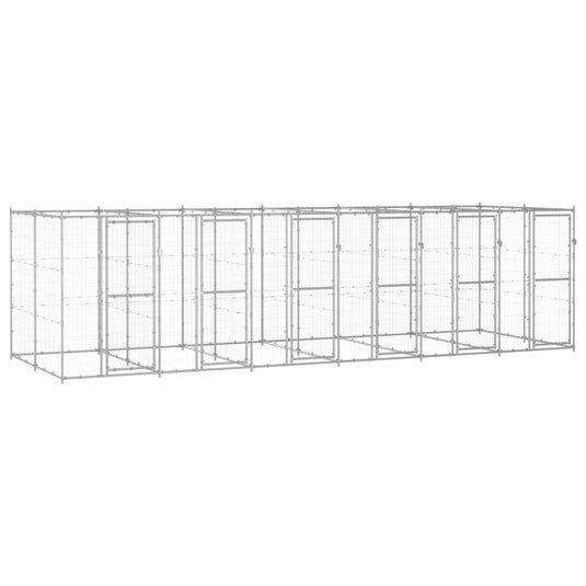 VidaXL Hondenkennel 14,52 m² gegalvaniseerd staal