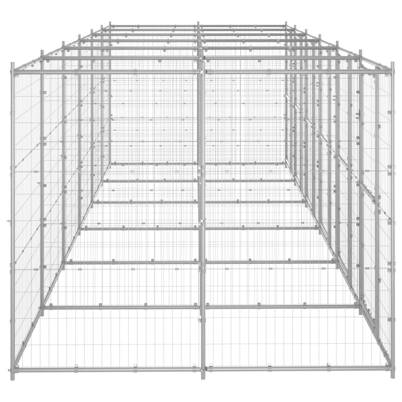 Afbeelding laden in galerijviewer, VidaXL Hondenkennel 14,52 m² gegalvaniseerd staal
