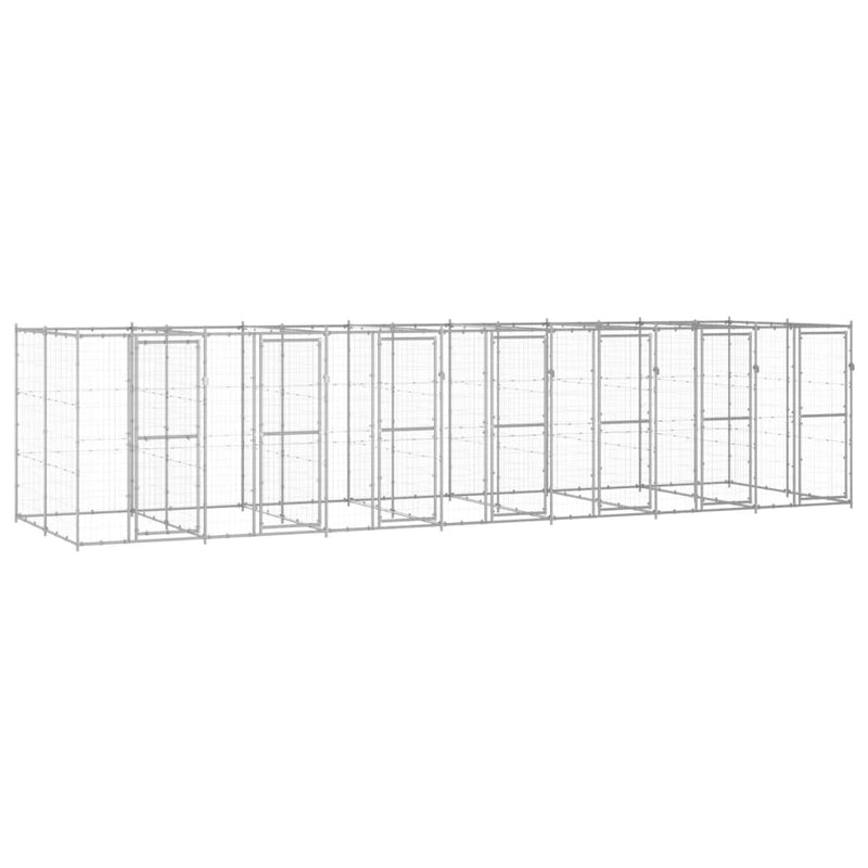 Afbeelding laden in galerijviewer, VidaXL Hondenkennel 16,94 m² gegalvaniseerd staal
