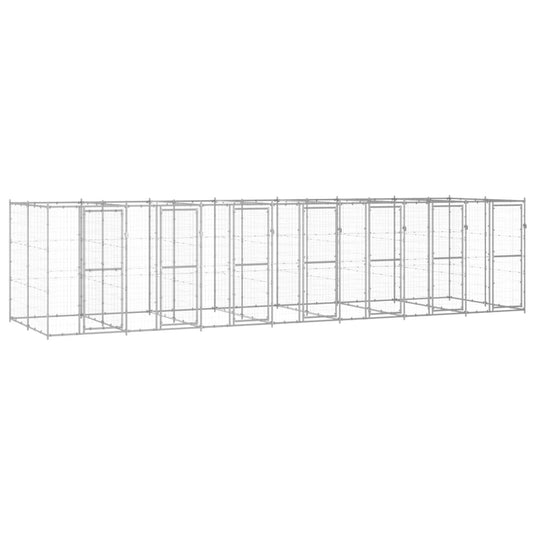 VidaXL Hondenkennel 16,94 m² gegalvaniseerd staal