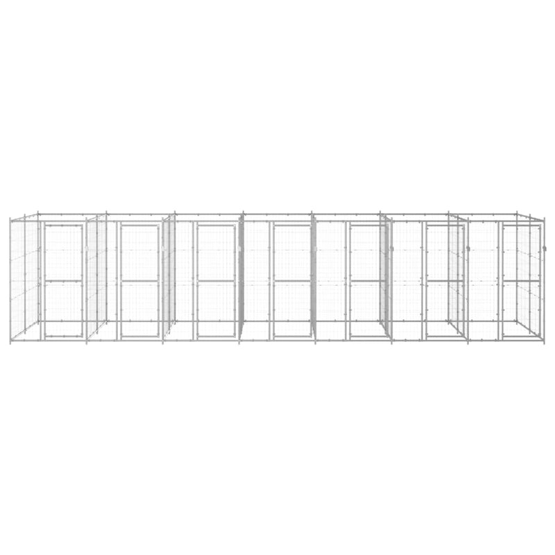 Afbeelding laden in galerijviewer, VidaXL Hondenkennel 16,94 m² gegalvaniseerd staal
