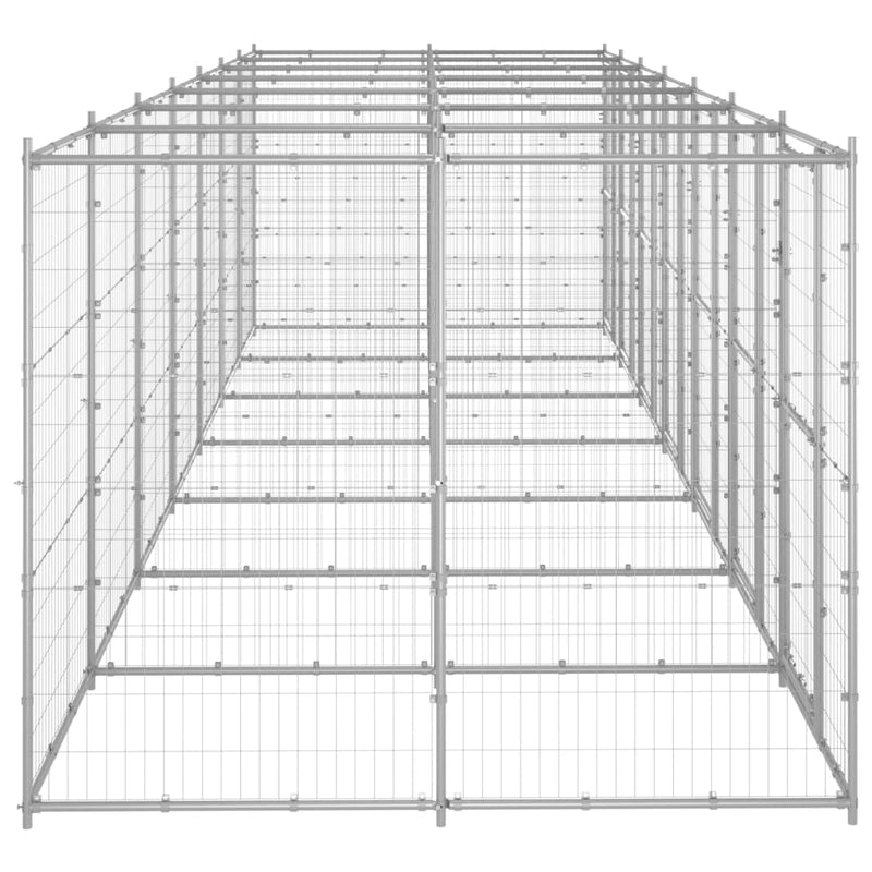 Afbeelding laden in galerijviewer, VidaXL Hondenkennel 16,94 m² gegalvaniseerd staal
