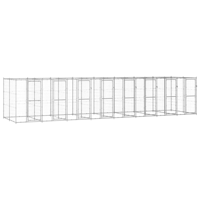 Afbeelding laden in galerijviewer, VidaXL Hondenkennel 19,36 m² gegalvaniseerd staal
