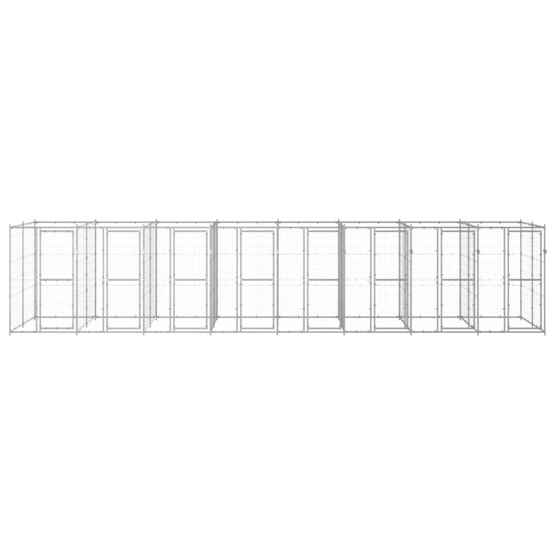 Afbeelding laden in galerijviewer, VidaXL Hondenkennel 19,36 m² gegalvaniseerd staal

