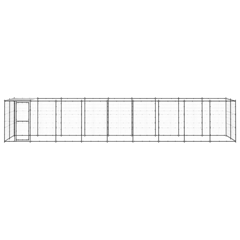 Afbeelding laden in galerijviewer, VidaXL Hondenkennel met dak 21,78 m² staal
