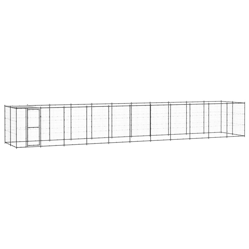 Afbeelding laden in galerijviewer, VidaXL Hondenkennel met dak 26,62 m² staal
