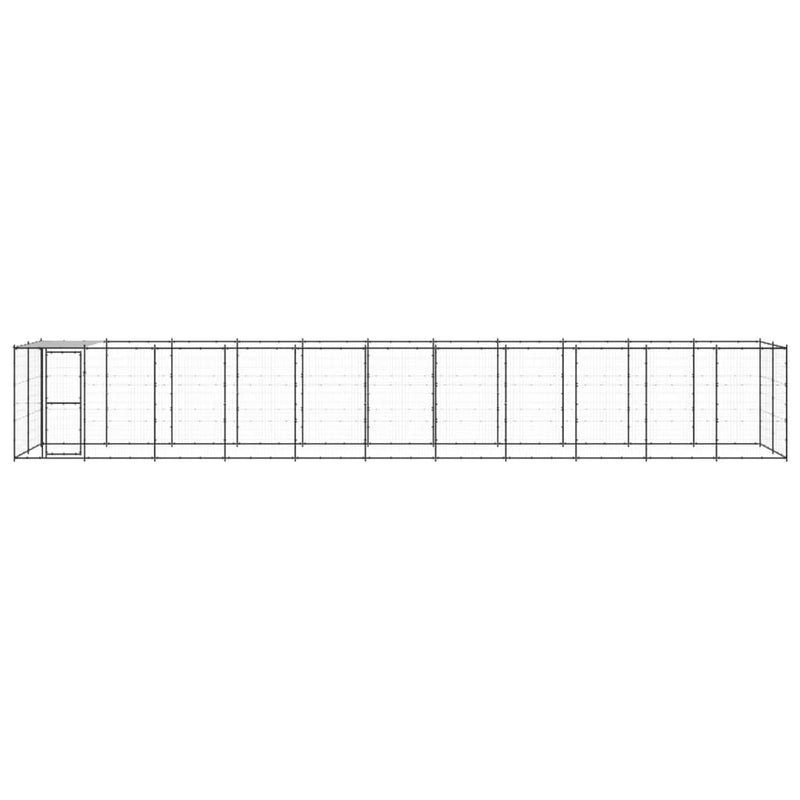 Afbeelding laden in galerijviewer, VidaXL Hondenkennel met dak 26,62 m² staal

