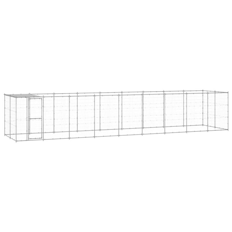 Afbeelding laden in galerijviewer, VidaXL Hondenkennel met dak 21,78 m² gegalvaniseerd staal

