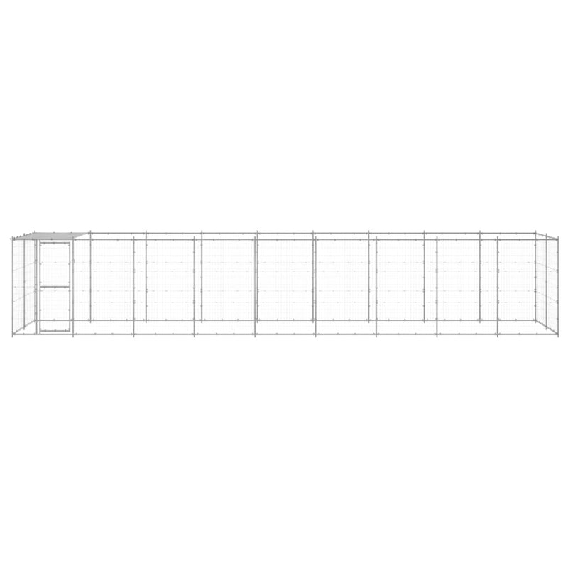 Afbeelding laden in galerijviewer, VidaXL Hondenkennel met dak 21,78 m² gegalvaniseerd staal

