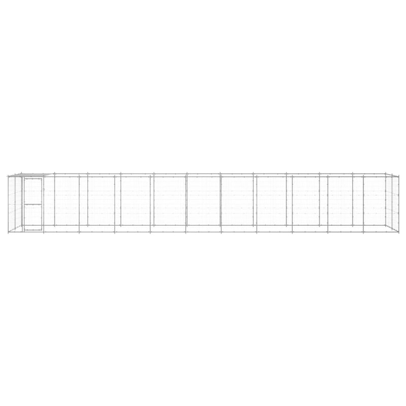 Afbeelding laden in galerijviewer, VidaXL Hondenkennel met dak 26,62 m² gegalvaniseerd staal
