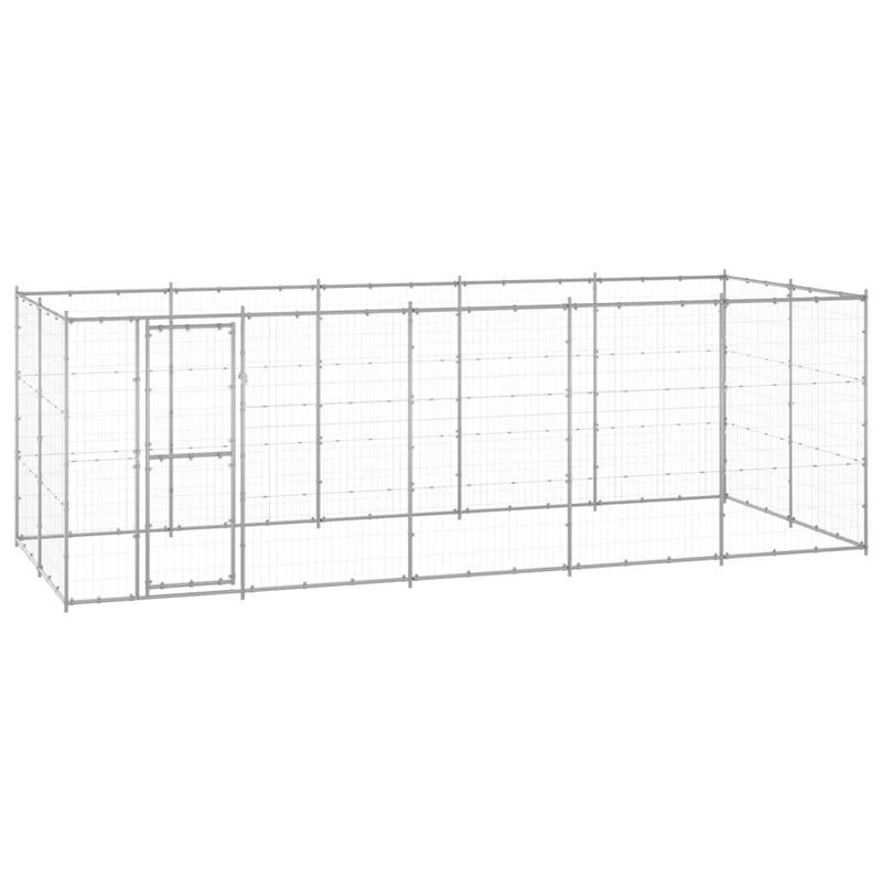 Afbeelding laden in galerijviewer, VidaXL Hondenkennel 12,1 m² gegalvaniseerd staal
