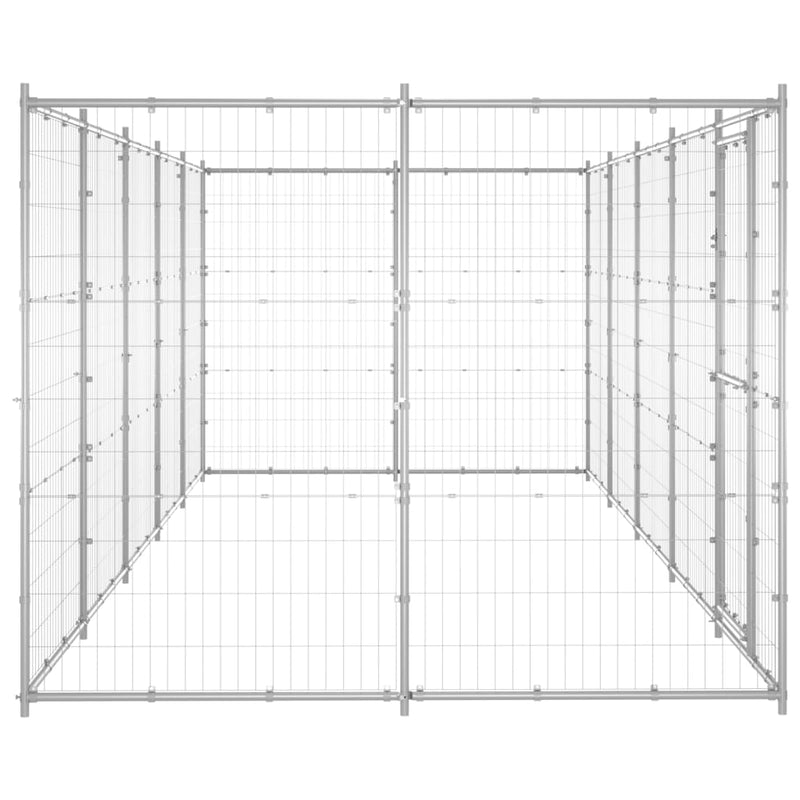 Afbeelding laden in galerijviewer, VidaXL Hondenkennel 12,1 m² gegalvaniseerd staal
