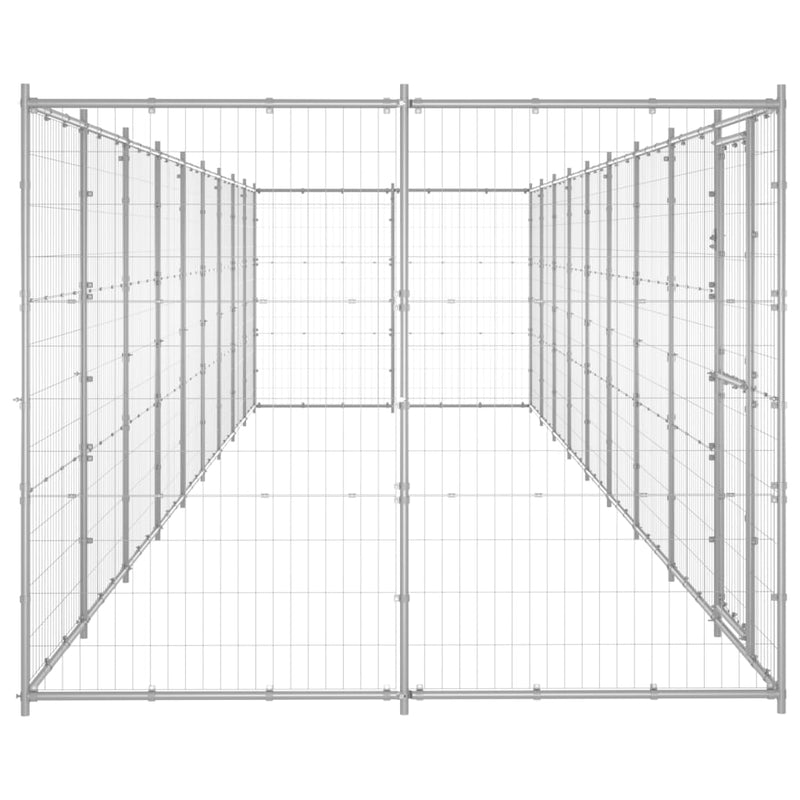 Afbeelding laden in galerijviewer, VidaXL Hondenkennel 21,78 m² gegalvaniseerd staal
