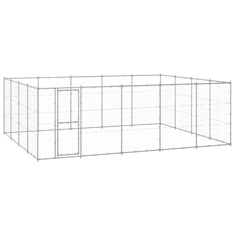 Afbeelding laden in galerijviewer, VidaXL Hondenkennel 24,2 m² gegalvaniseerd staal
