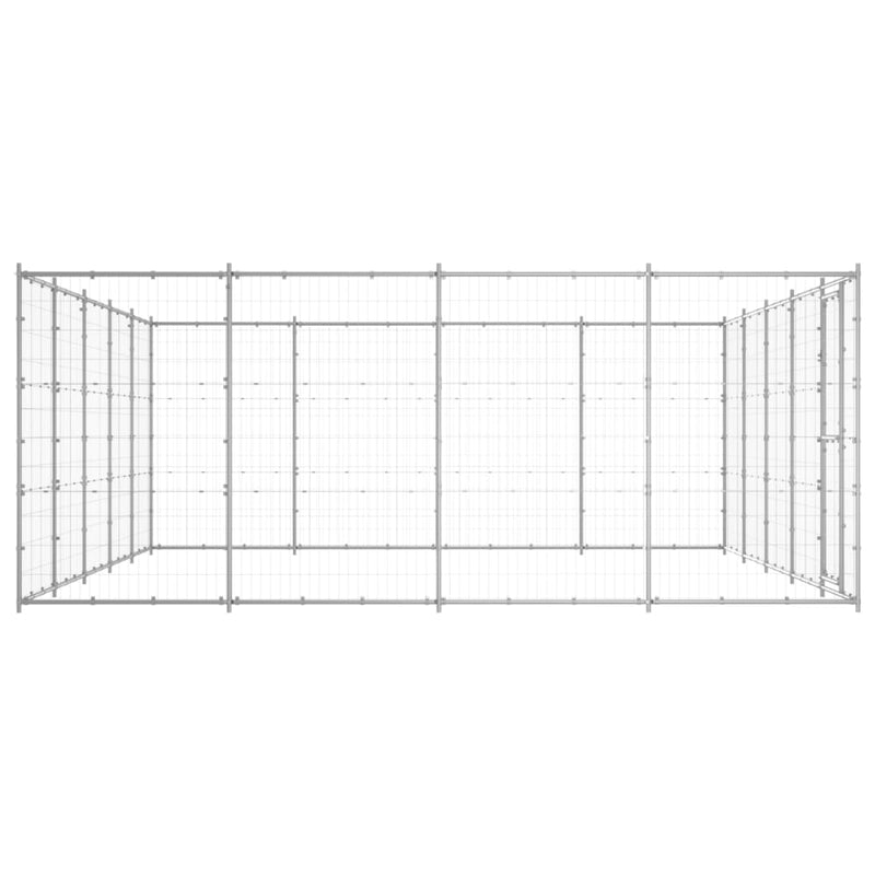 Afbeelding laden in galerijviewer, VidaXL Hondenkennel 24,2 m² gegalvaniseerd staal
