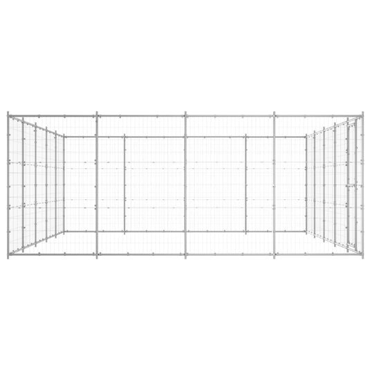 VidaXL Hondenkennel 24,2 m² gegalvaniseerd staal
