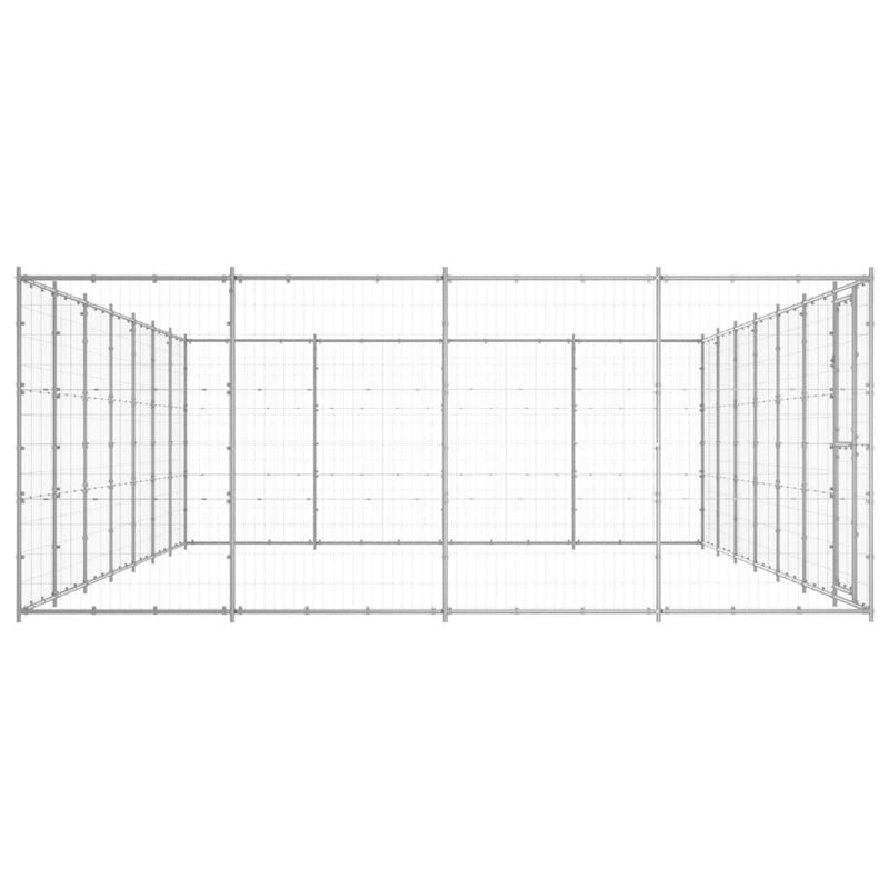 Afbeelding laden in galerijviewer, VidaXL Hondenkennel 33,88 m² gegalvaniseerd staal
