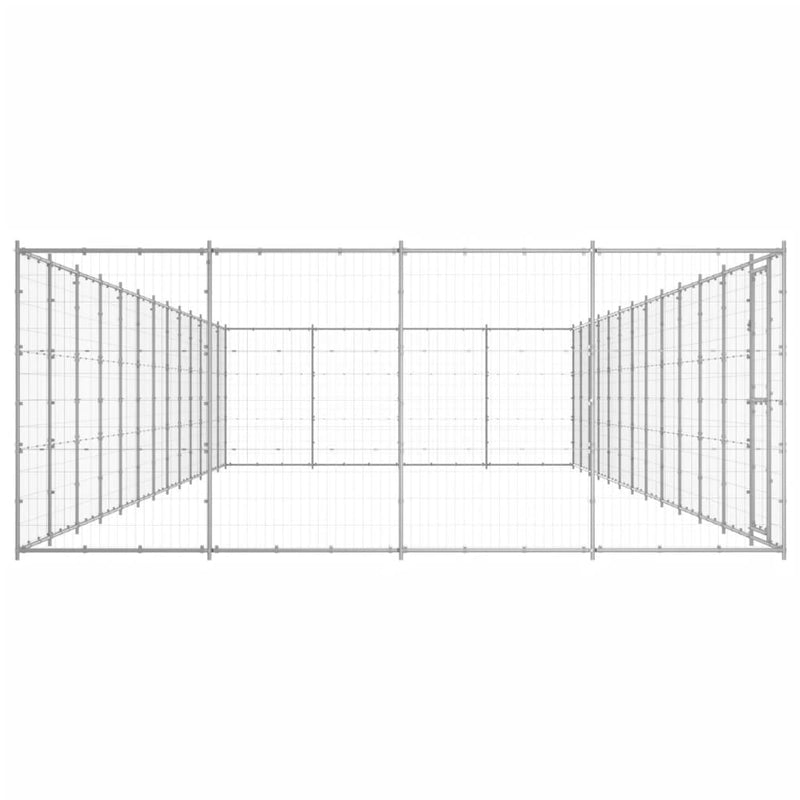 Afbeelding laden in galerijviewer, VidaXL Hondenkennel 53,24 m² gegalvaniseerd staal
