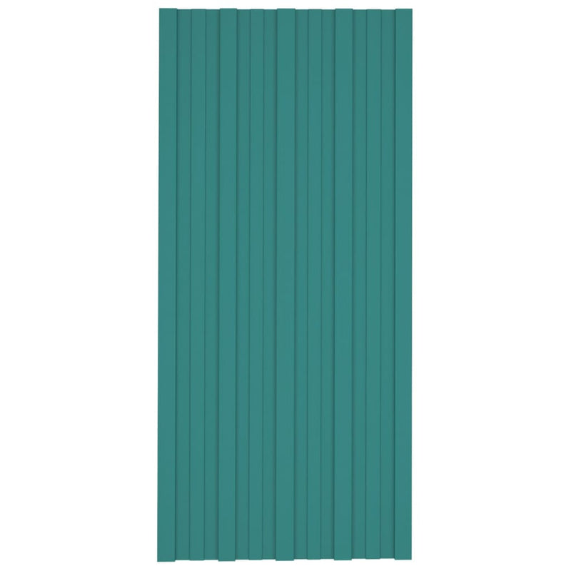 Afbeelding laden in galerijviewer, VidaXL Dakpanelen 12 st 100x45 cm gegalvaniseerd staal groen
