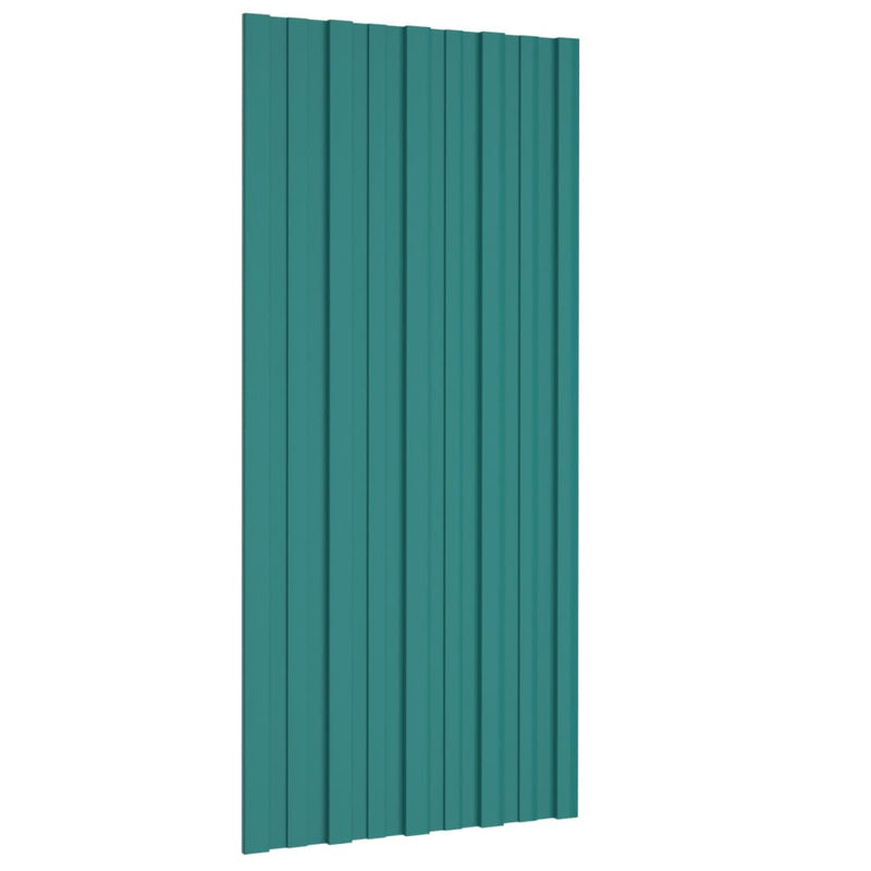 Afbeelding laden in galerijviewer, VidaXL Dakpanelen 12 st 100x45 cm gegalvaniseerd staal groen
