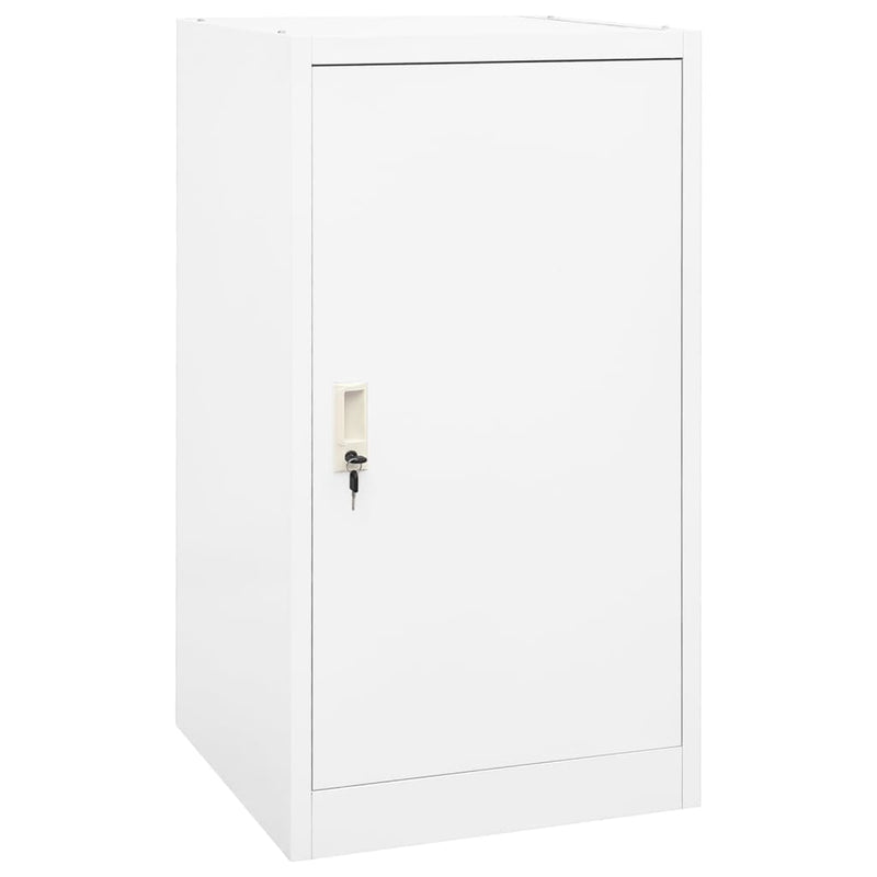 Afbeelding laden in galerijviewer, Vidaxl zadelkast 53x53x105 cm staal wit

