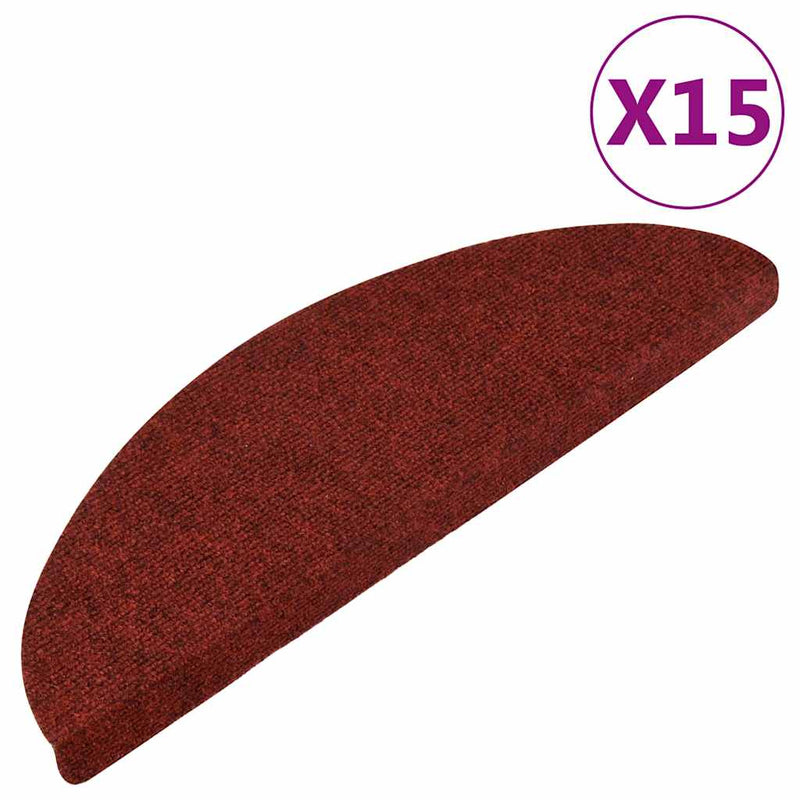 Afbeelding laden in galerijviewer, Vidaxl trapmatten zelfklevend 15 st 56x17x3 cm rood
