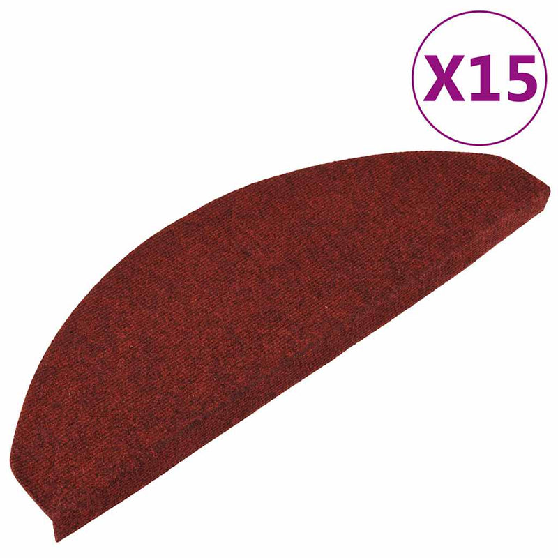 Afbeelding laden in galerijviewer, Vidaxl trapmatten zelfklevend 15 st 65x22,5x3,5 cm rood
