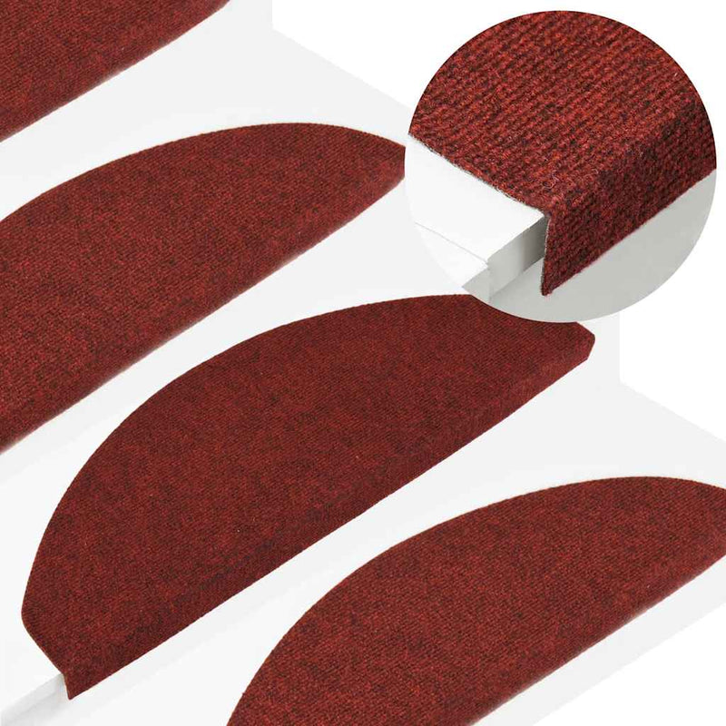 Afbeelding laden in galerijviewer, Vidaxl trapmatten zelfklevend 15 st 65x22,5x3,5 cm rood
