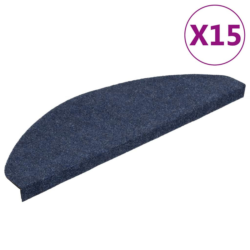 Afbeelding laden in galerijviewer, Vidaxl trapmatten zelfklevend 15 st 65x22,5x3,5 cm blauw
