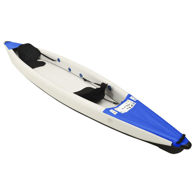 Afbeelding laden in galerijviewer, Vidaxl kajak opblaasbaar 424x81x31 cm polyester blauw
