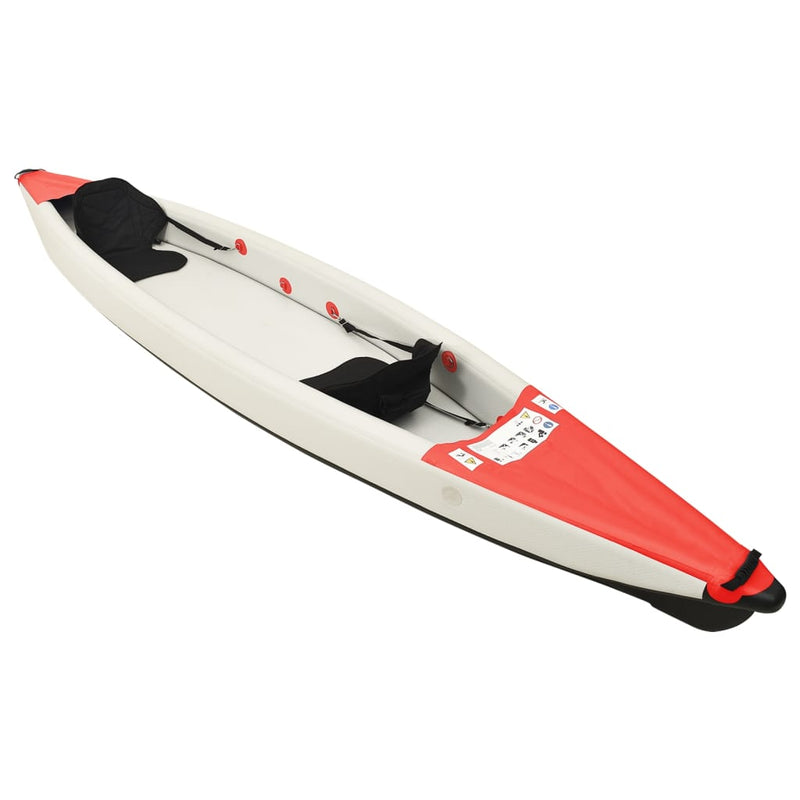 Afbeelding laden in galerijviewer, Vidaxl kajak opblaasbaar 424x81x31 cm polyester rood

