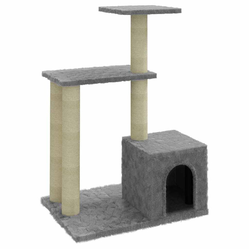 Afbeelding laden in galerijviewer, Vidaxl kattenmeubel met sisal krabpalen 71 cm lichtgrijs
